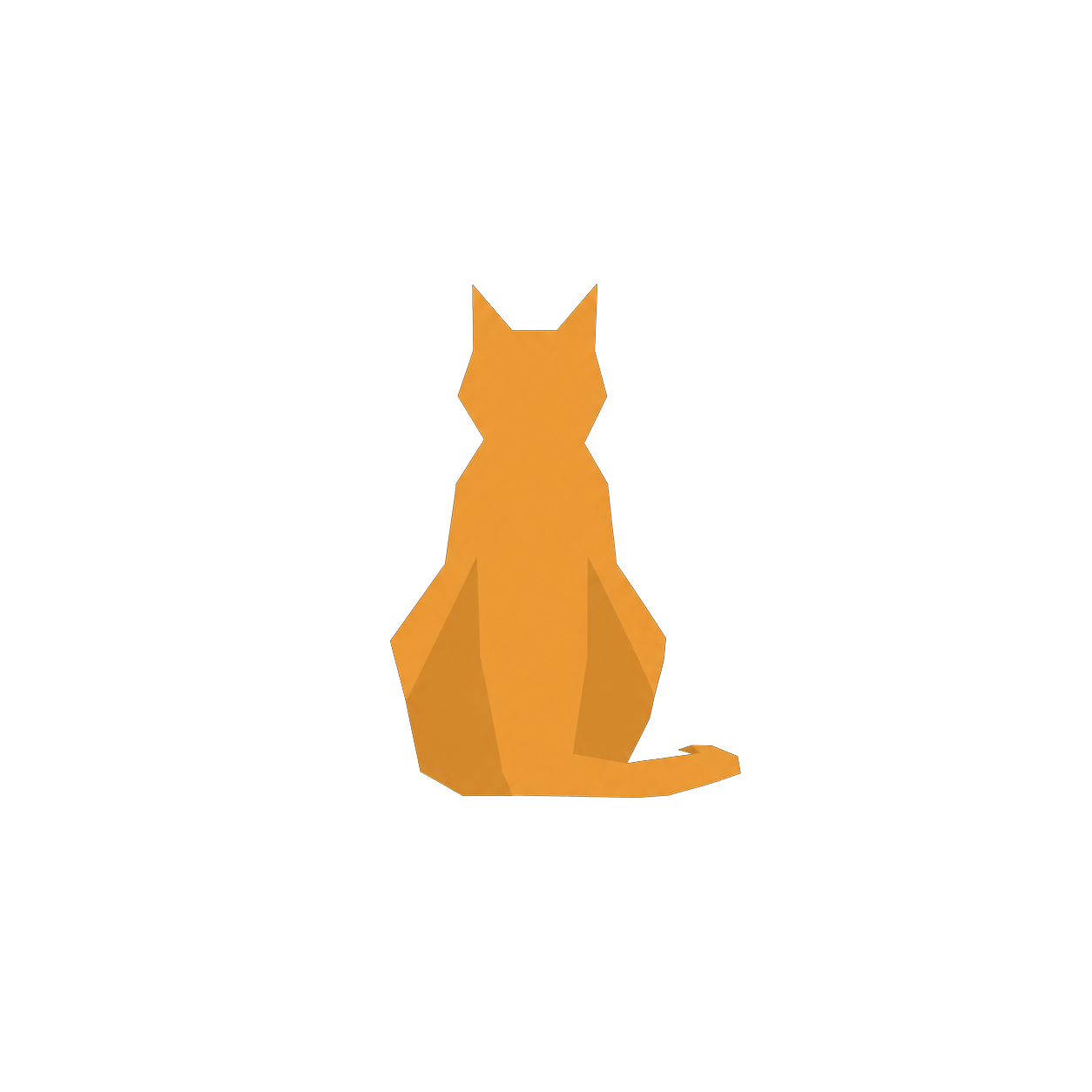 Confuse a Cat Games mark: a low-poly cat seen from behind.